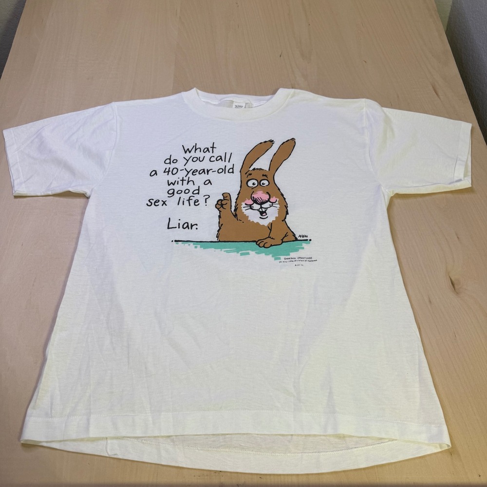 Vintage Shoebox Greetings Hallmark 40 Year Old Sex‎ Life Humor T Shirt XL